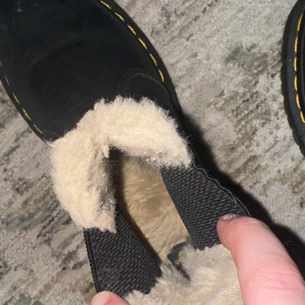 Dr. Martens Black Faux Fur Lined Chelsea Boots - Picture 6 of 8